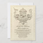 Invitations de mariage en cage pour inséparables v (Devant)