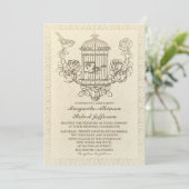 Invitations de mariage en cage pour inséparables v (Debout devant)