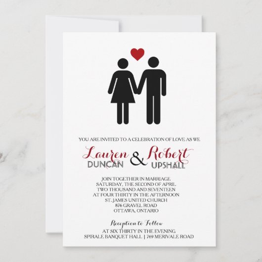 Invitations de mariage en couple modernes (Devant)