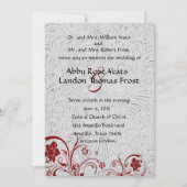 Invitations de mariage en cuir blanc et en dentell (Devant)