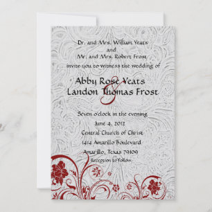 Invitations de mariage en cuir blanc et en dentell
