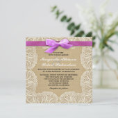 Invitations de mariage en dentelle blanche et en b (Debout devant)