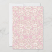 Invitations de mariage en dentelle rose (Dos)