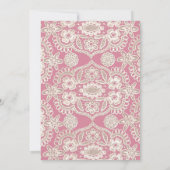 Invitations de mariage en dentelle rose rustique (Dos)