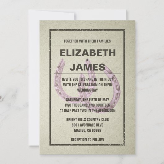 Invitations de mariage en fer à cheval (Devant)