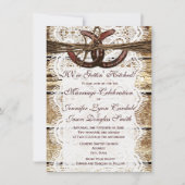 Invitations de mariage en fer à cheval rustique (Devant)