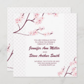 Invitations de mariage en fleurs de cerisiers (Devant / Derrière)