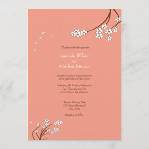 Invitations de mariage en fleurs de cerisiers de c