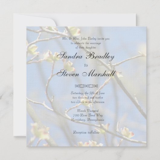 Invitations de mariage en fleurs du printemps (Devant)