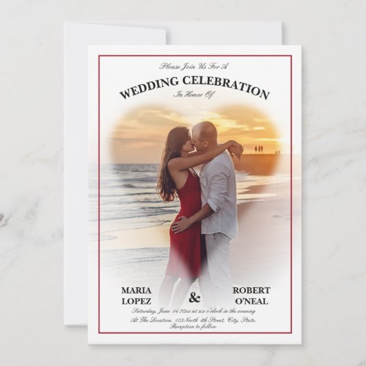 Invitations de mariage en forme de coeur blanc (Devant)