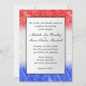 Invitations de mariage en marbre rouge blanc et bl (Devant)