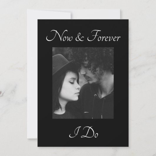 Invitations de mariage en noir et blanc simple (Devant)
