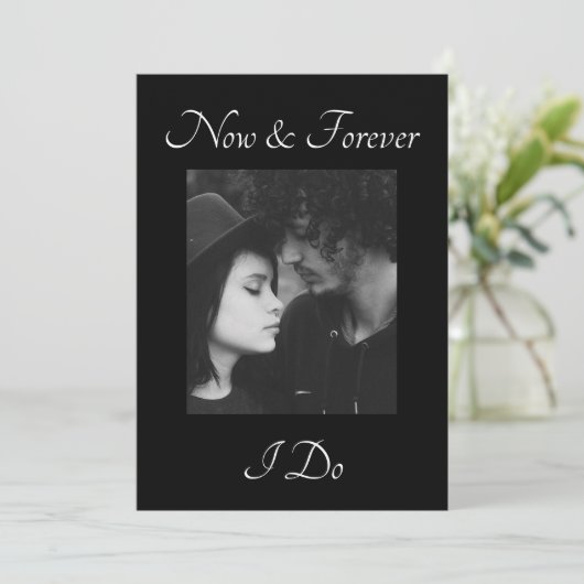 Invitations de mariage en noir et blanc simple (Debout devant)