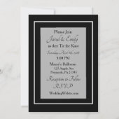 Invitations de mariage en noir et blanc simple (Dos)