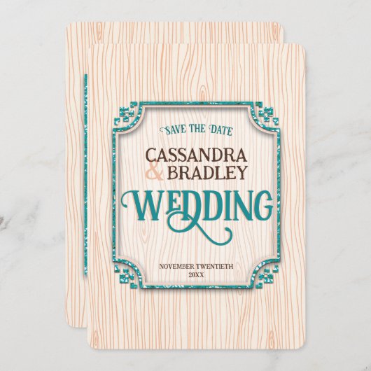 Invitations de mariage en or noir violet (Devant / Derrière)