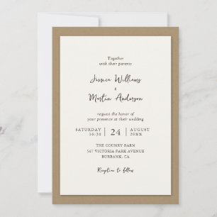Invitations de mariage en papier Kraft rustique