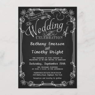 Invitations de mariage en tableau de bord