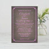 Invitations de mariage en tableau de bord rose et (Debout devant)
