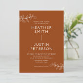 Invitations de mariage en terre cuite moderne Boho (Debout devant)