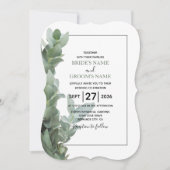 Invitations de mariage Eucalyptus Dollar Argent (Devant)