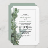 Invitations de mariage Eucalyptus Dollar Argent (Devant / Derrière)