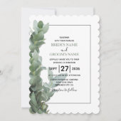 Invitations de mariage Eucalyptus Dollar Argent (Devant)