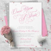 Invitations de mariage Fairytale en rose et gris