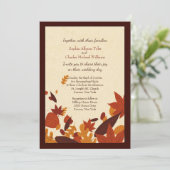 Invitations de mariage Feuilles en chute (Debout devant)