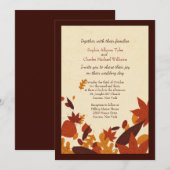 Invitations de mariage Feuilles en chute (Devant / Derrière)