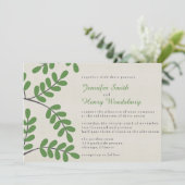 Invitations de mariage Feuilles vertes (Debout devant)