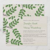 Invitations de mariage Feuilles vertes (Devant / Derrière)