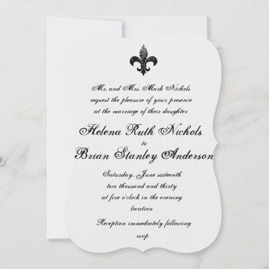 Invitations de mariage Fleur De Lis (Devant)