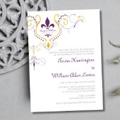 Invitations de mariage Fleur de Lis 5x7