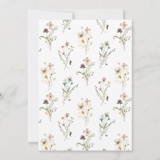 Invitations de mariage Fleur sauvage simples (Dos)