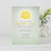 Invitations de mariage floral à la mode jaune et v (Debout devant)