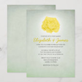 Invitations de mariage floral à la mode jaune et v (Devant / Derrière)