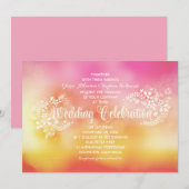 Invitations de mariage floral aux couleurs vives (Devant / Derrière)
