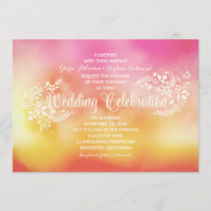 Invitations de mariage floral aux couleurs vives