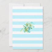 Invitations de mariage Floral Bleu et Or (Dos)