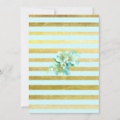 Invitations de mariage Floral Bleu et Or (Dos)