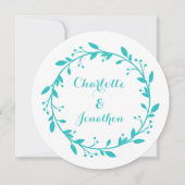 Invitations de mariage Floral bleu Turquoise (Devant)