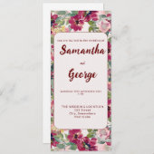 Invitations de mariage floral bohème personnalisée (Devant / Derrière)