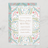 Invitations de mariage floral broderie (Devant / Derrière)