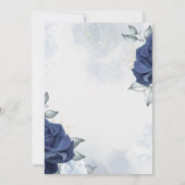 Invitations de mariage floral de la marine (Dos)