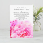 Invitations de mariage floral de Pony rose d'aquar (Debout devant)