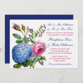 Invitations de mariage floral des Roses d'Hydrange (Devant / Derrière)