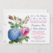 Invitations de mariage floral des Roses d'Hydrange (Devant)
