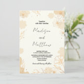 Invitations De Mariage Floral D'Or (Debout devant)