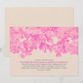 Invitations de mariage floral Fuchsia (Devant / Derrière)