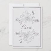 Invitations de mariage floral gris argent (Dos)